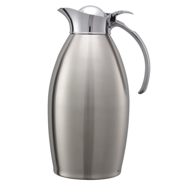 Service Ideas Nicollet Series Flip Top Stainless Vacuum Insulated Carafe, 50.7 Ounce, Brushed NIC15BS - main